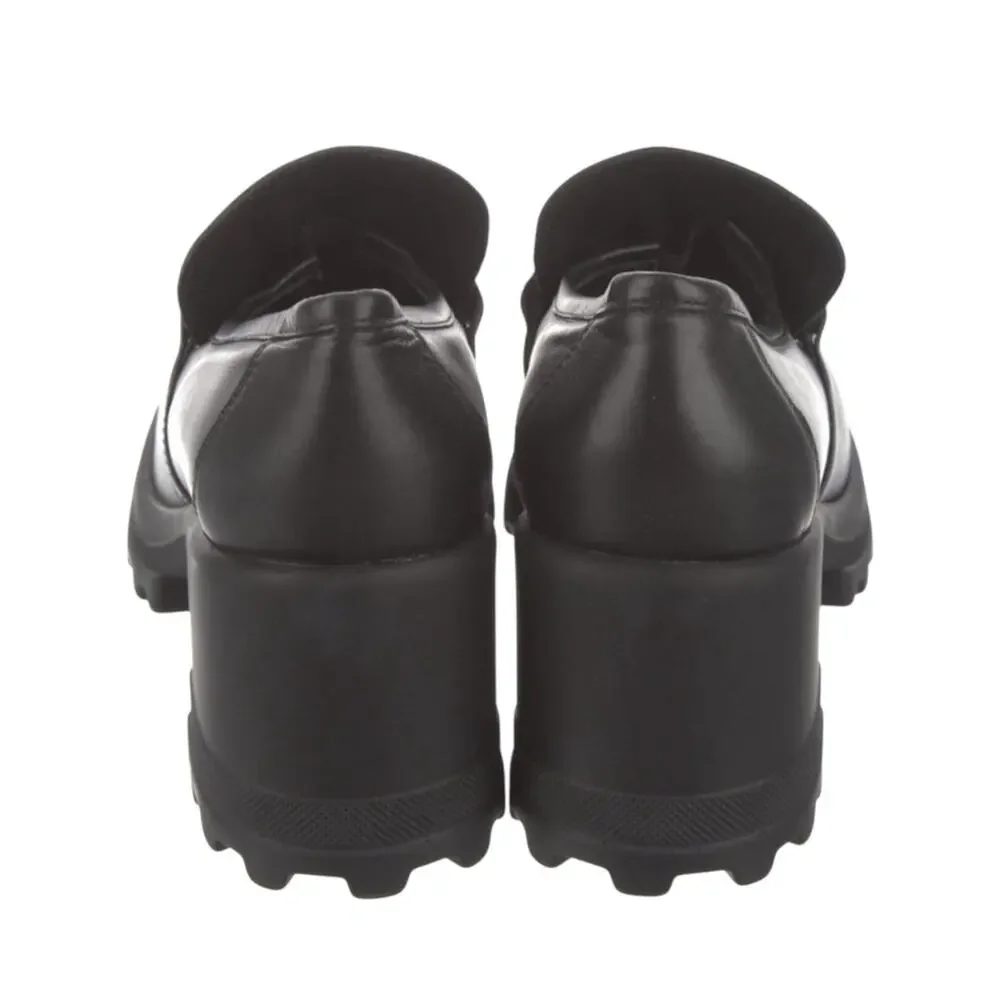 Voile Blanche Carine Nappa Loafers Black Shoes Women Size 40 Luxury Designer NIB - Picture 5 of 14